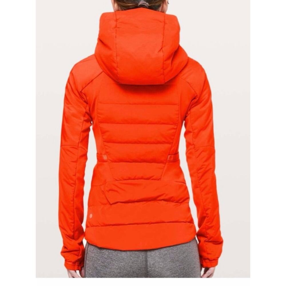 Lululemon Down for It All Goose Puffer Jacket Size 4 Atomic Orange - Picture 2 of 10